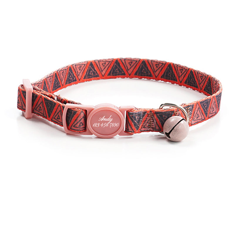 Cute Personalized Breakaway Cat Collar with Bell