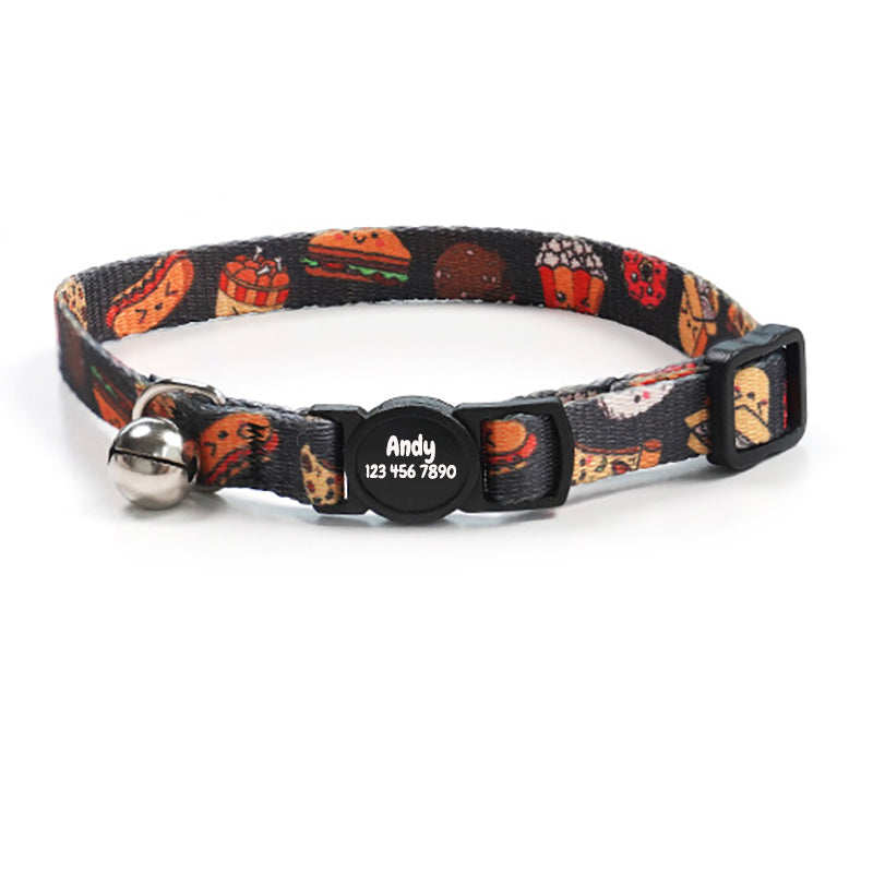 Cute Personalized Breakaway Cat Collar with Bell