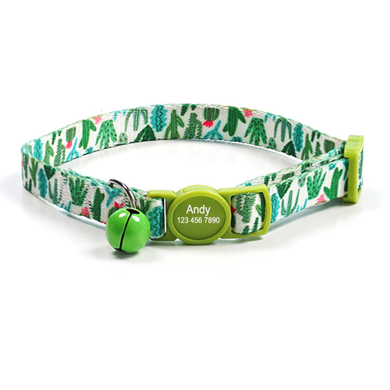Cute Personalized Breakaway Cat Collar with Bell