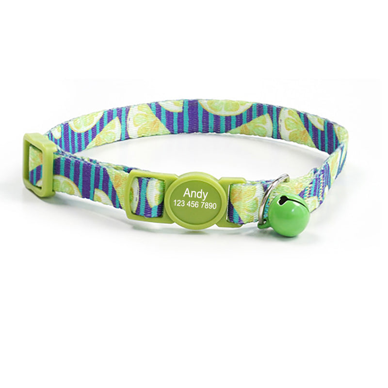 Cute Personalized Breakaway Cat Collar with Bell