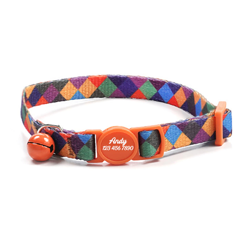 Cute Personalized Breakaway Cat Collar with Bell