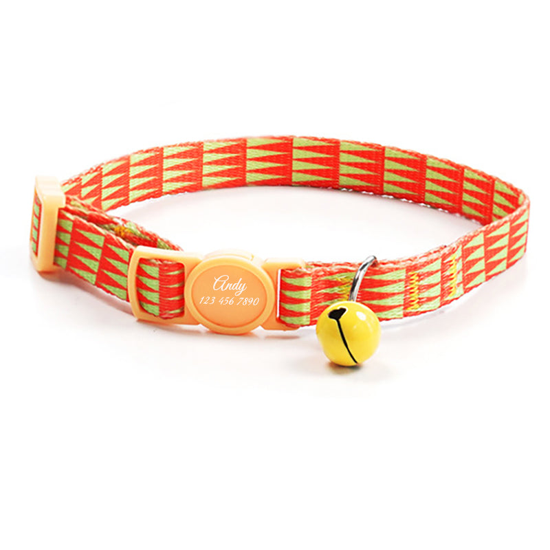 Cute Personalized Breakaway Cat Collar with Bell