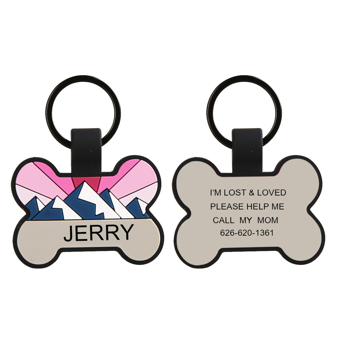 Silicone Personalized Dog ID Tags - Engraved Two Sides