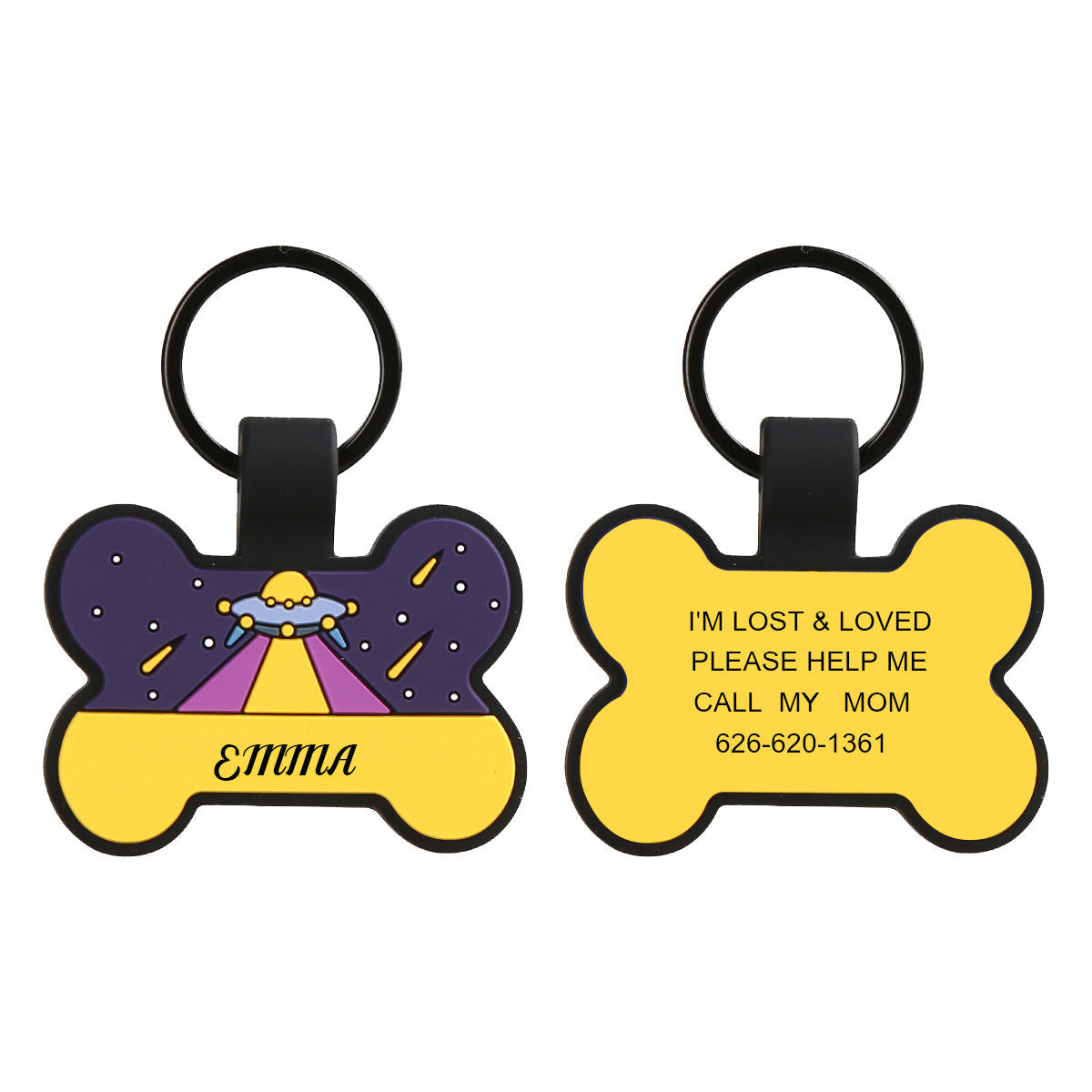 Silicone Personalized Dog ID Tags - Engraved Two Sides