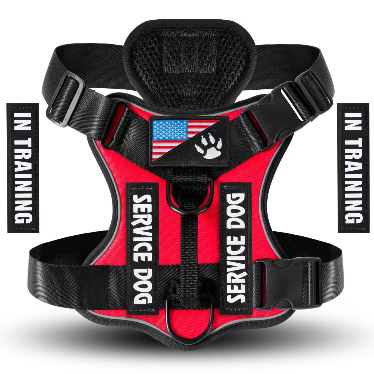 Reflective Service Dog Harness - Adjustable Soft Oxford Pet Harness