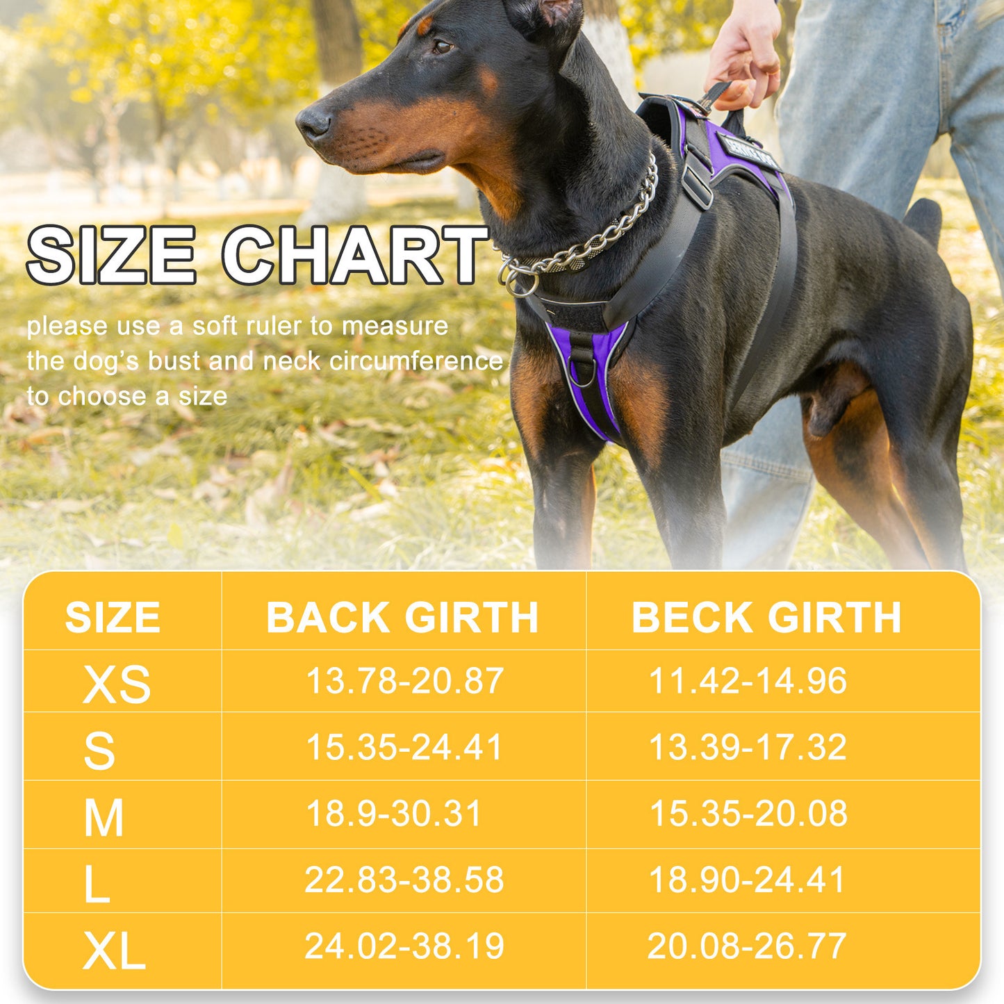 Reflective Service Dog Harness - Adjustable Soft Oxford Pet Harness