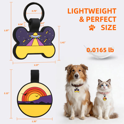 Silicone Personalized Dog ID Tags - Engraved Two Sides