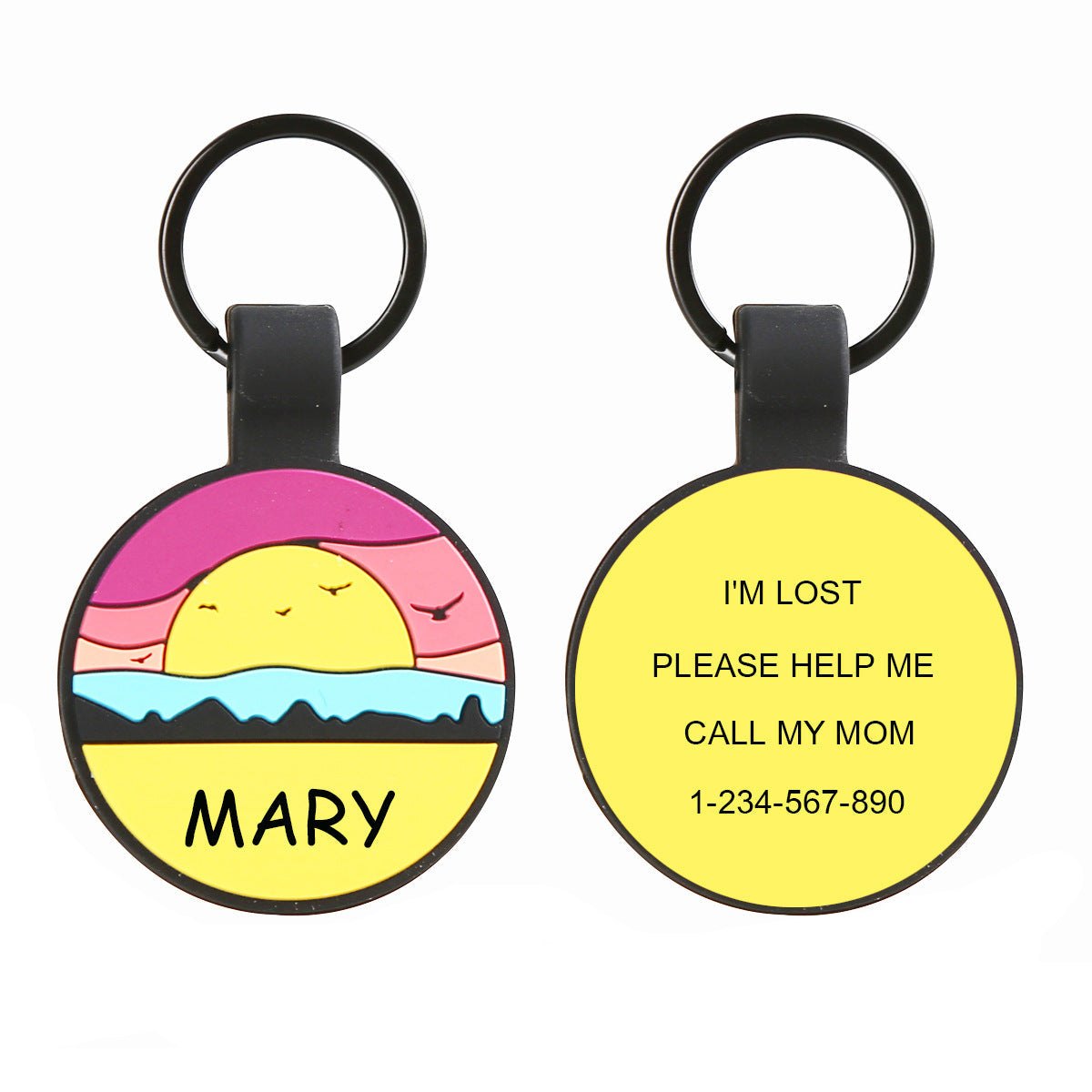 Silicone Personalized Dog ID Tags - Engraved Two Sides