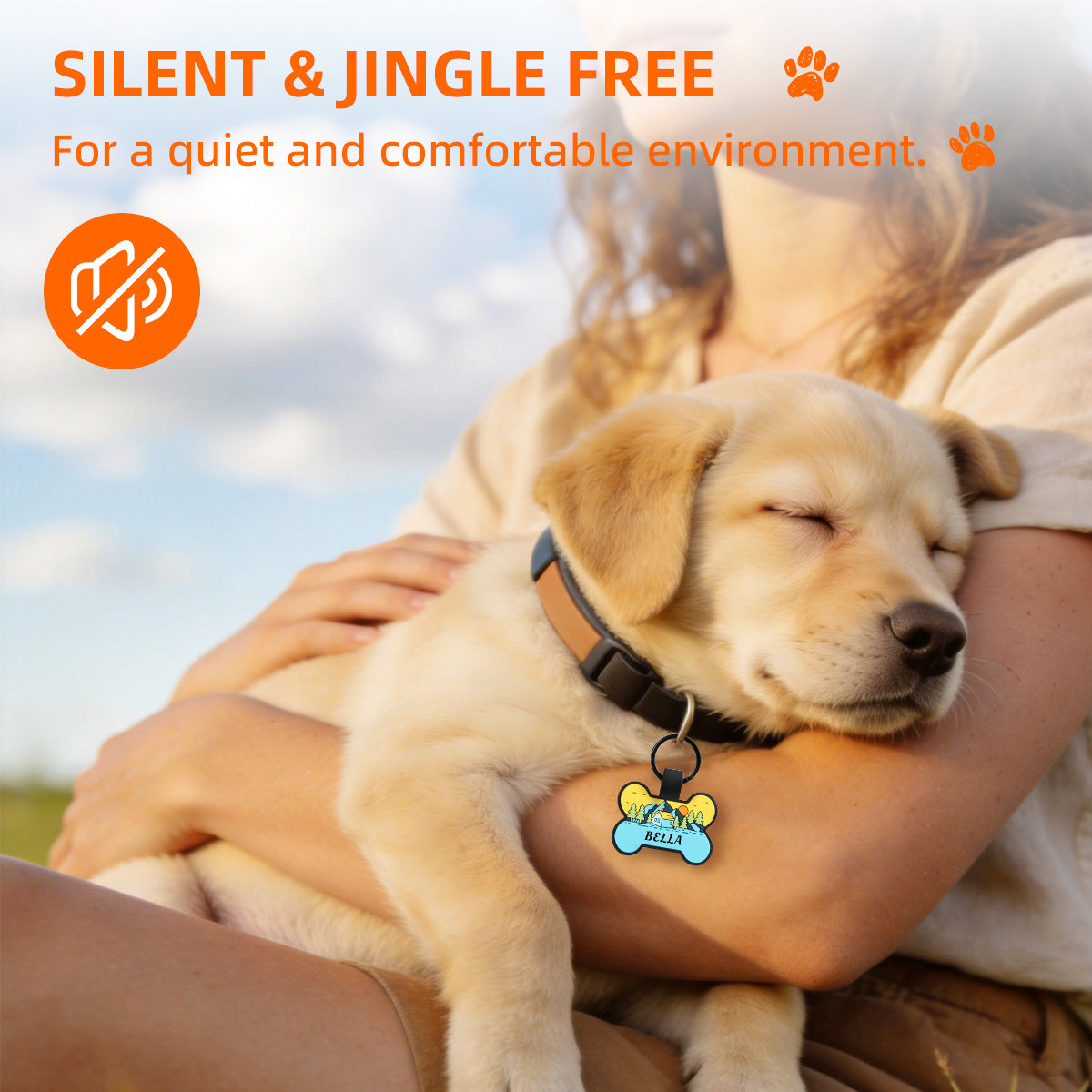 Silicone Personalized Dog ID Tags - Engraved Two Sides