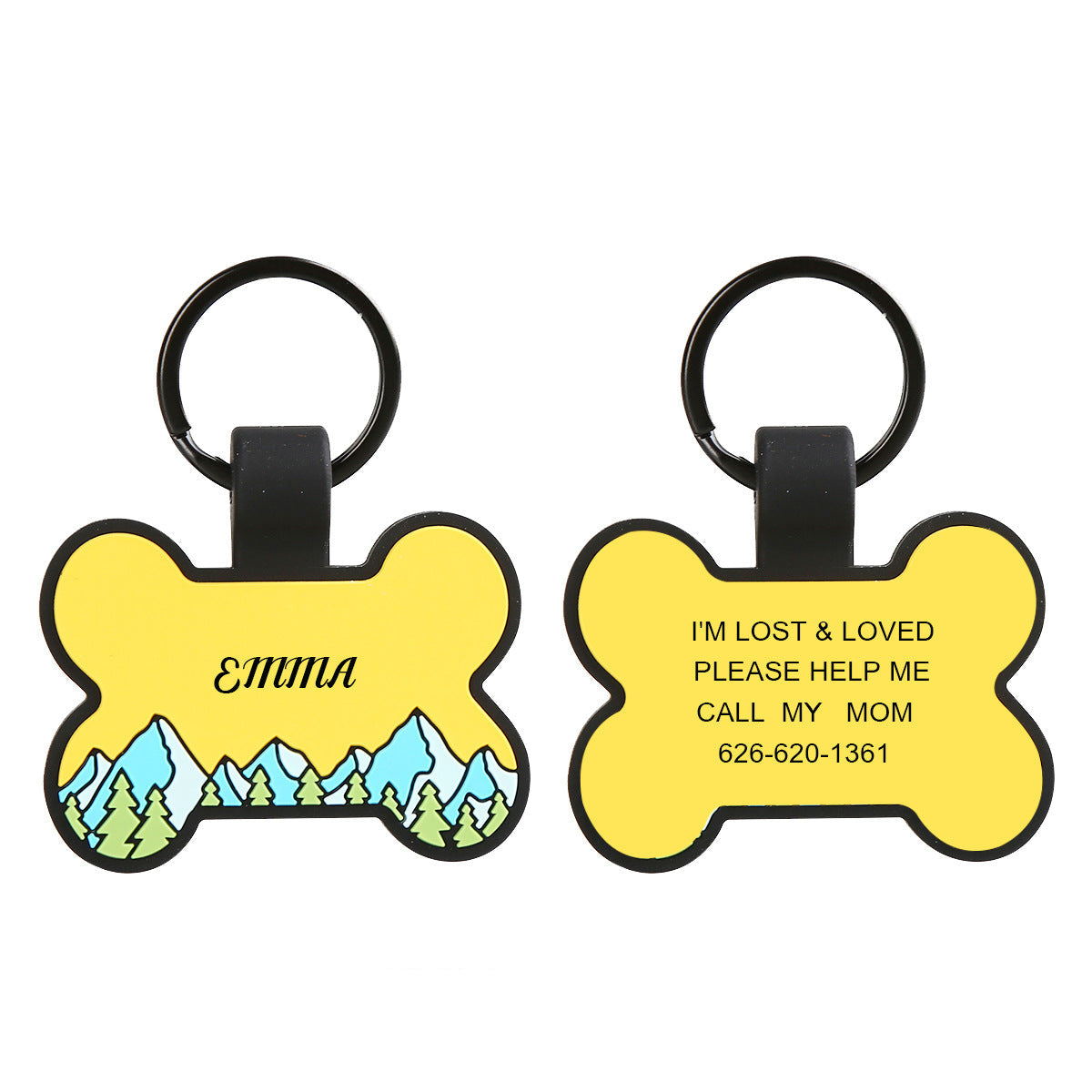 Silicone Personalized Dog ID Tags - Engraved Two Sides