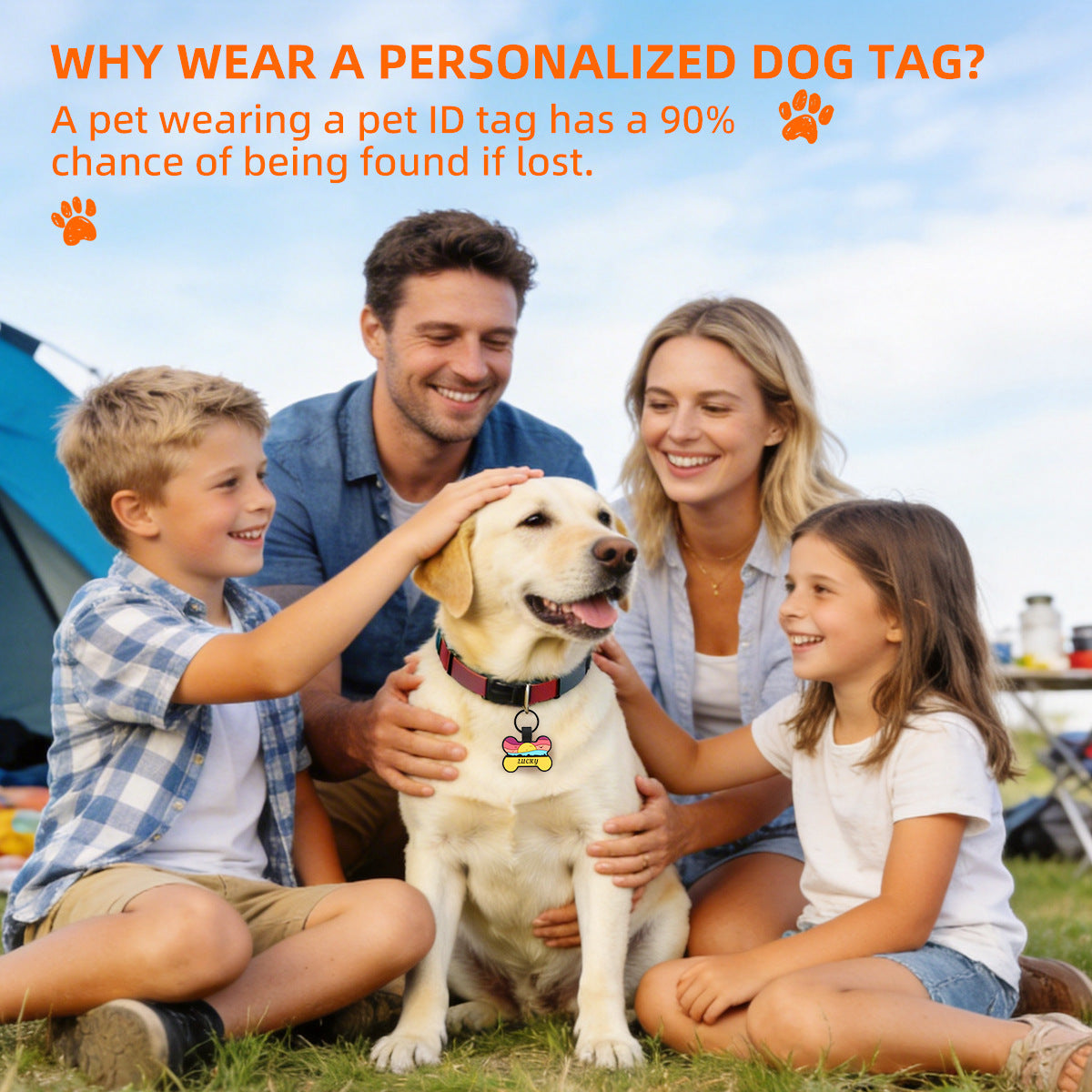 Silicone Personalized Dog ID Tags - Engraved Two Sides