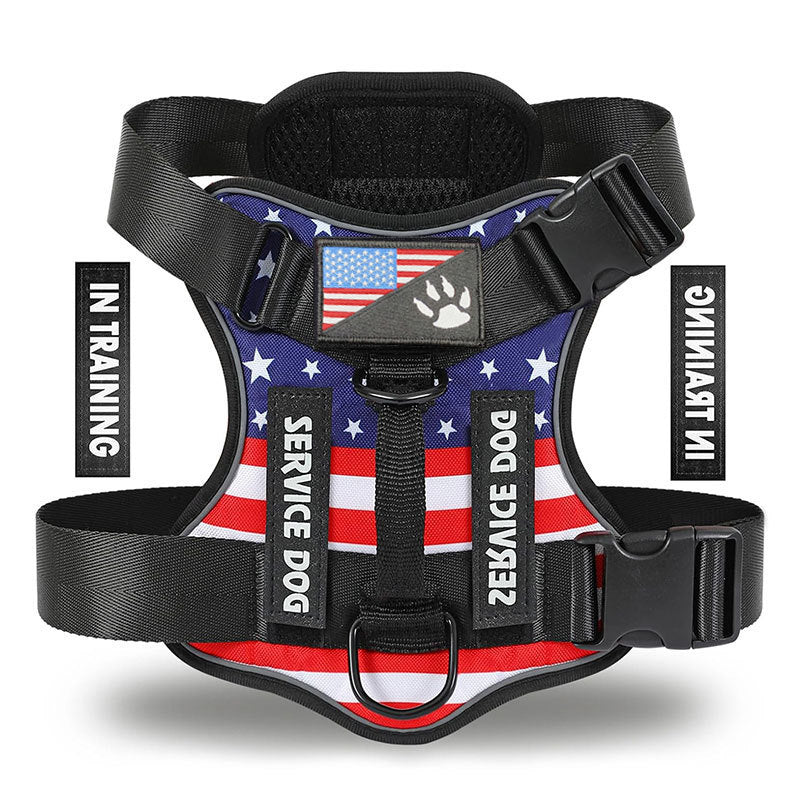 Reflective Service Dog Harness - Adjustable Soft Oxford Pet Harness