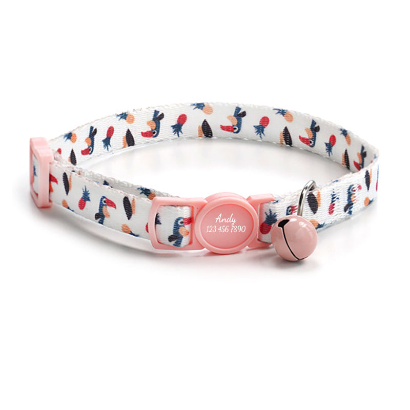 Cute Personalized Breakaway Cat Collar with Bell