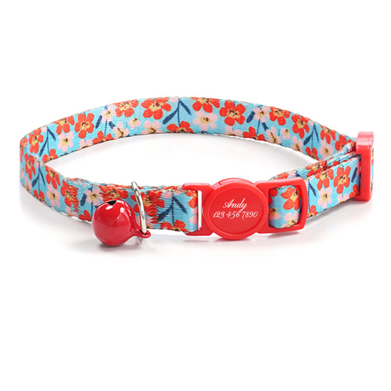 Cute Personalized Breakaway Cat Collar with Bell
