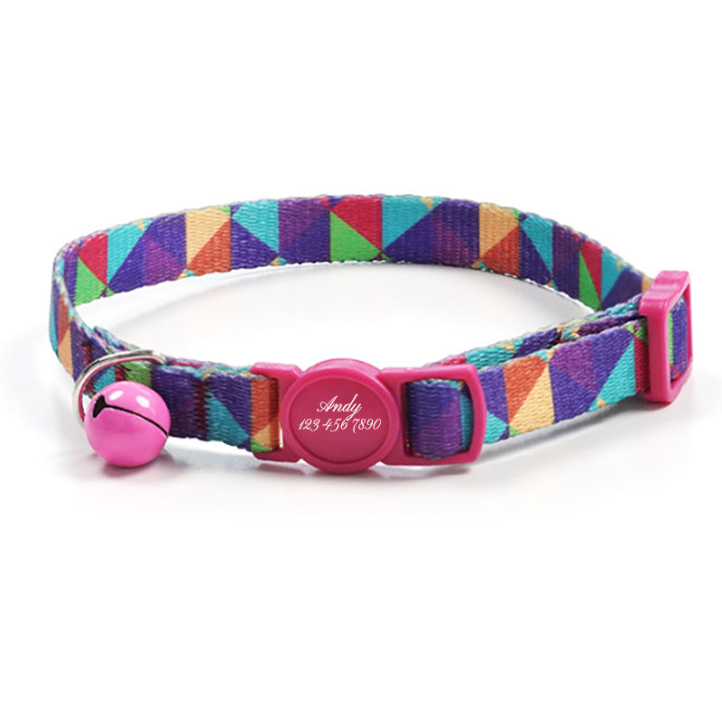 Cute Personalized Breakaway Cat Collar with Bell