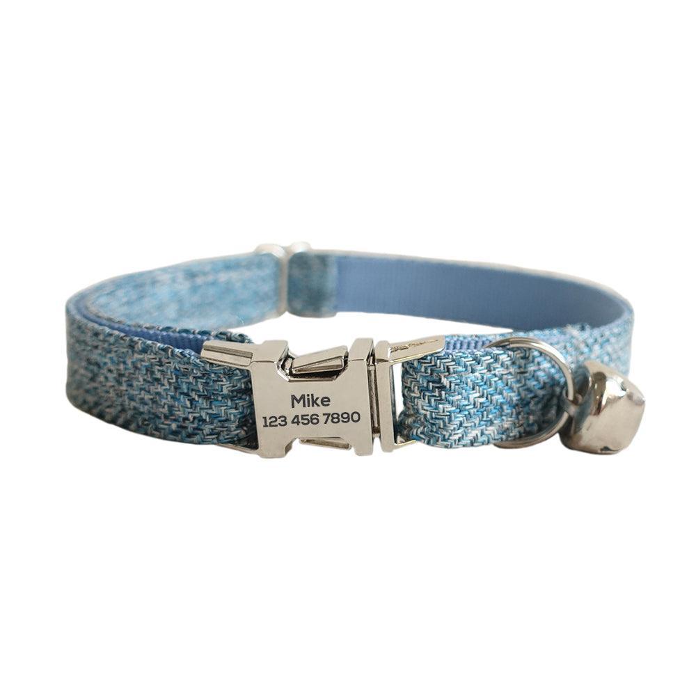 Adjustable Personalized Cat Collar With Removable Bell & Bowtie - iTalkPet