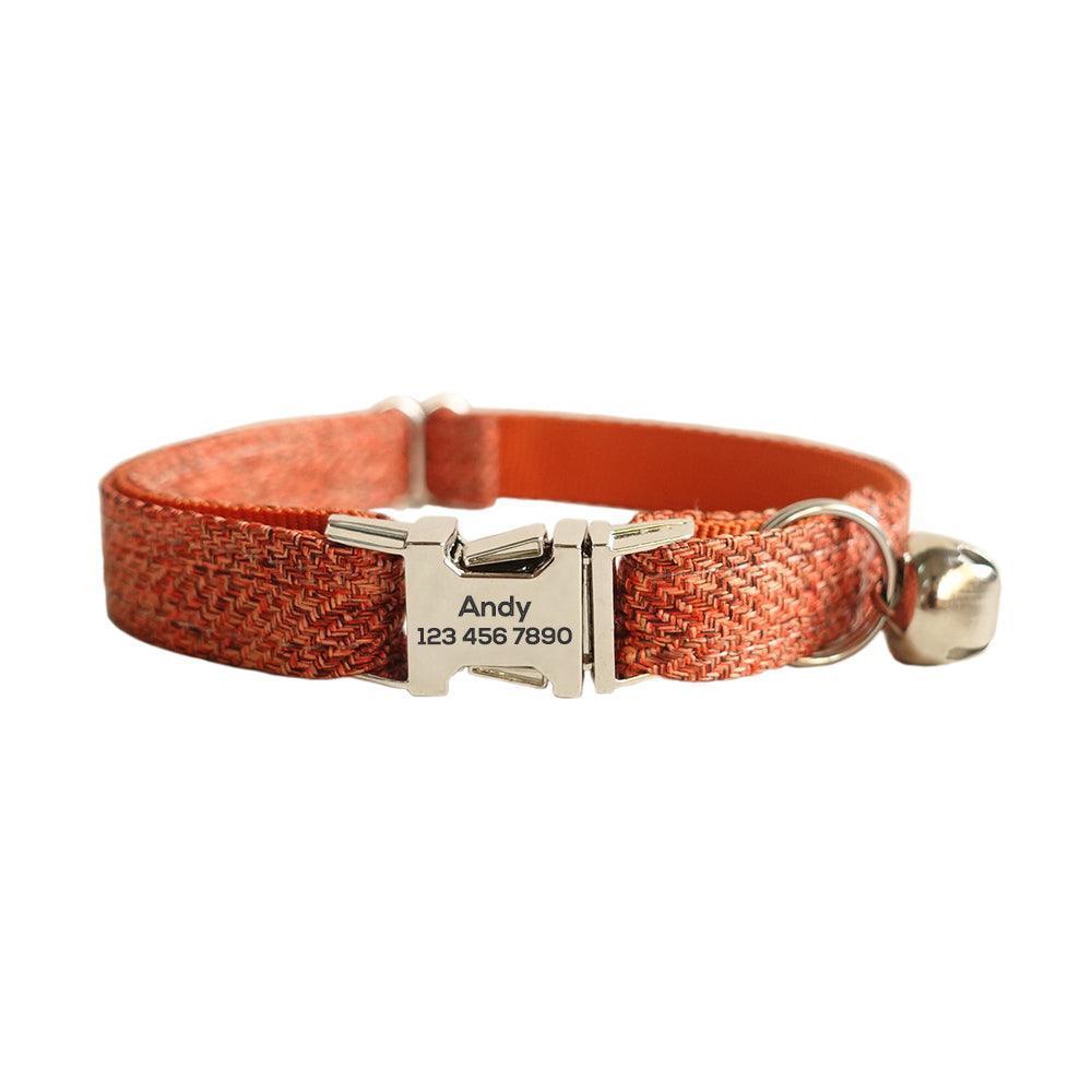 Adjustable Personalized Cat Collar With Removable Bell & Bowtie - iTalkPet