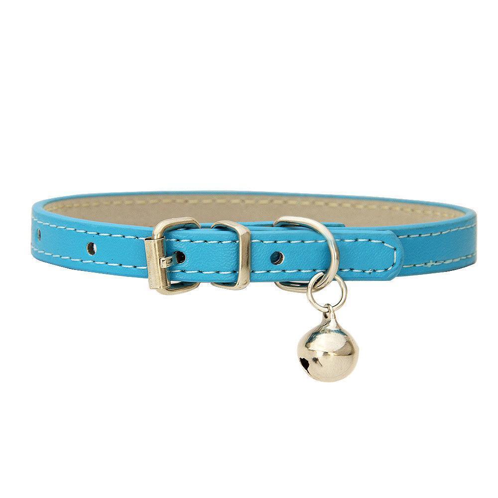 Adjustable PU Leather Cat Collar with Bell - iTalkPet