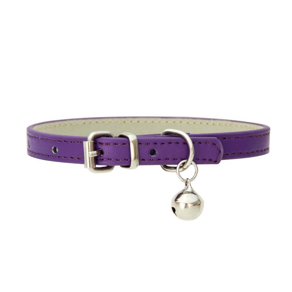 Adjustable PU Leather Cat Collar with Bell - iTalkPet