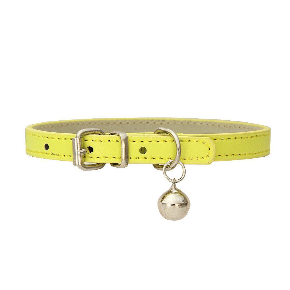 Adjustable PU Leather Cat Collar with Bell - iTalkPet