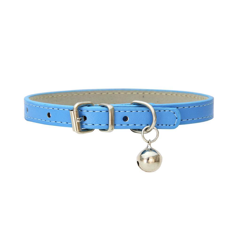 Adjustable PU Leather Cat Collar with Bell - iTalkPet