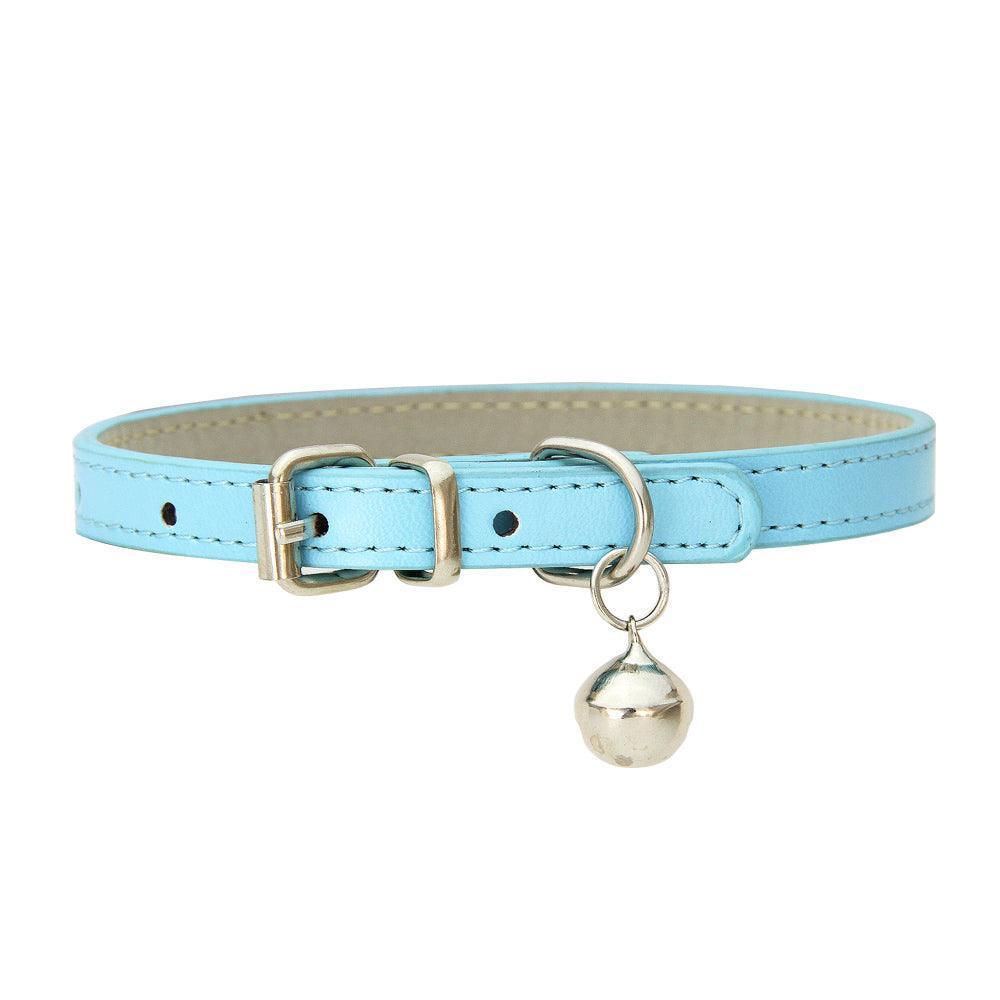 Adjustable PU Leather Cat Collar with Bell - iTalkPet