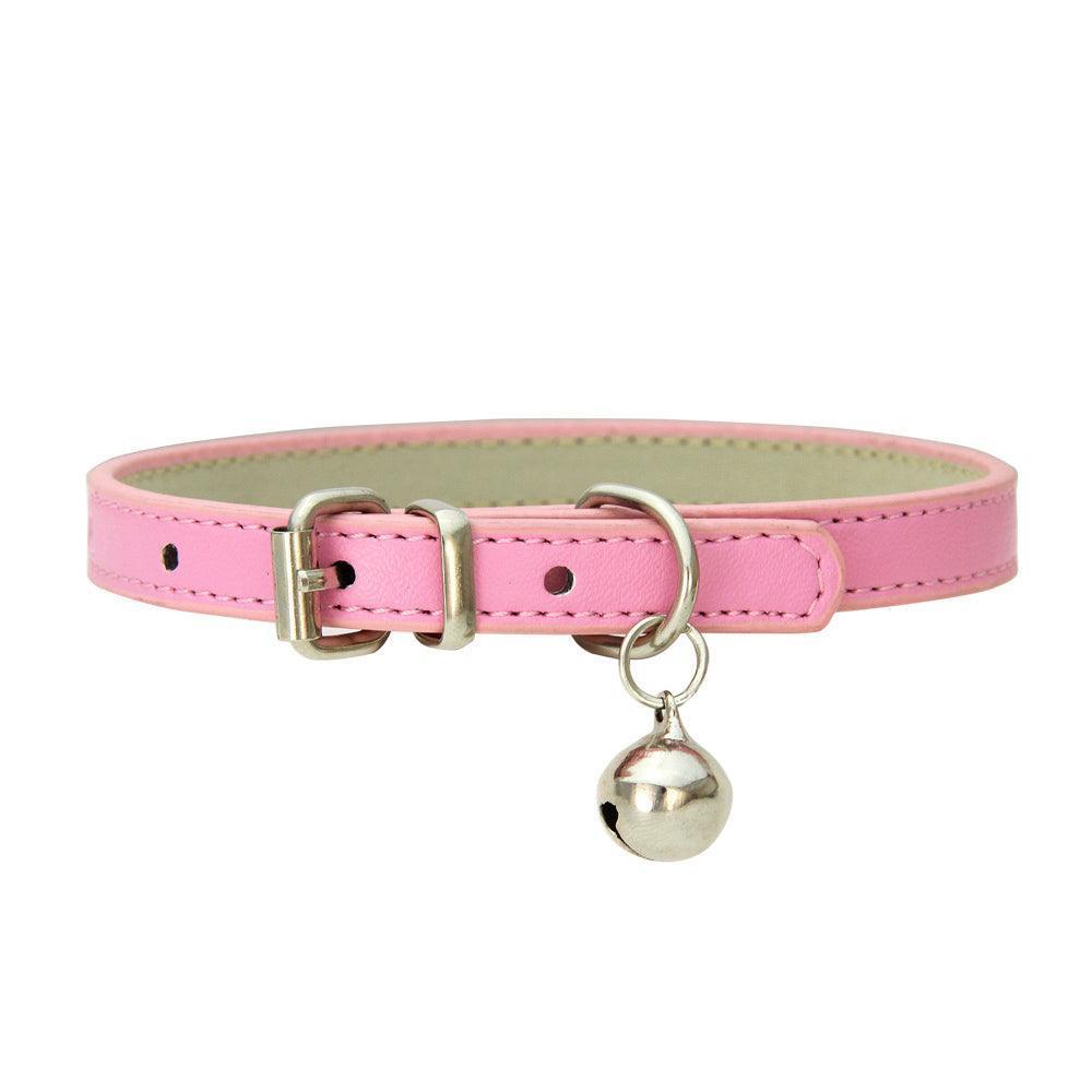 Adjustable PU Leather Cat Collar with Bell - iTalkPet