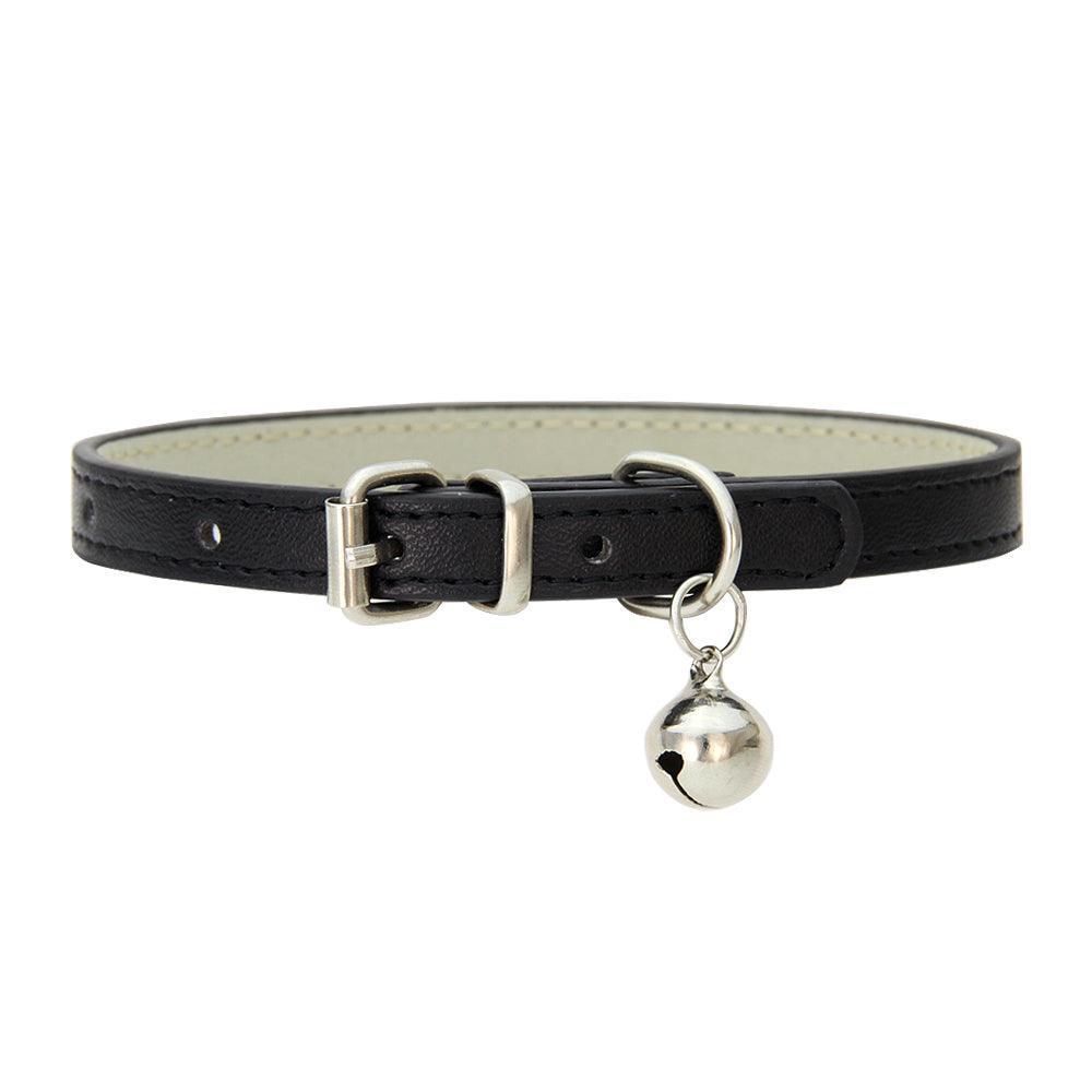 Adjustable PU Leather Cat Collar with Bell - iTalkPet