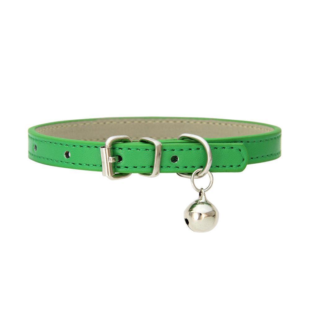 Adjustable PU Leather Cat Collar with Bell - iTalkPet