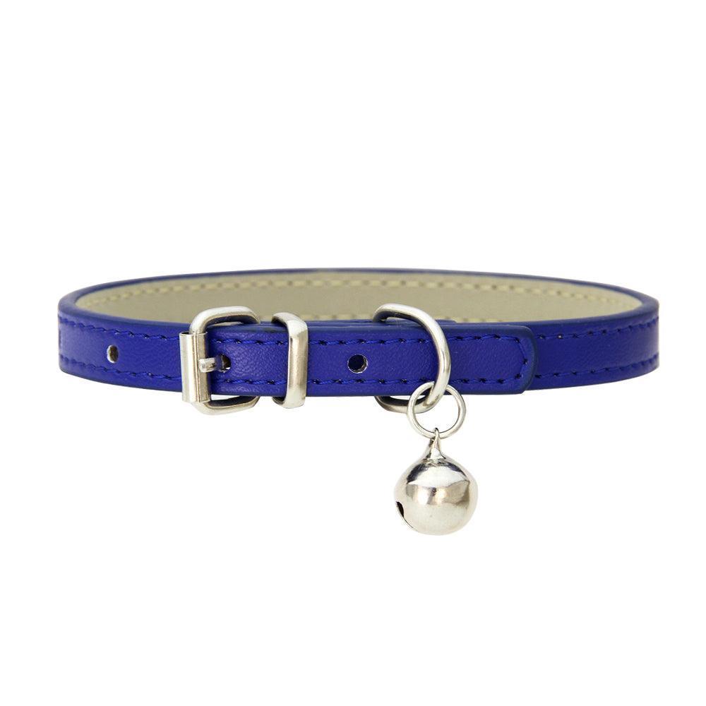 Adjustable PU Leather Cat Collar with Bell - iTalkPet