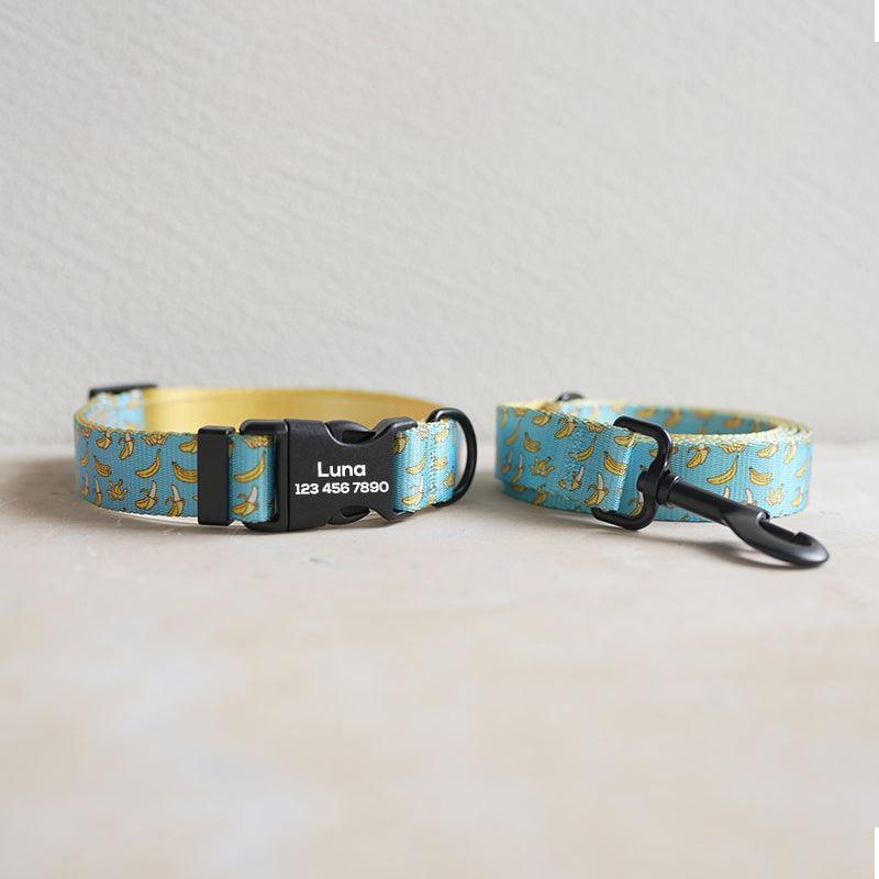 Banana Personalized Dog Collar with Leas & Bow tie Set - iTalkPet