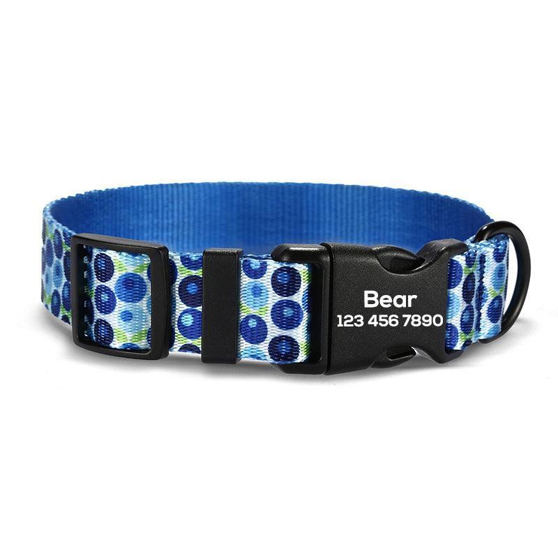 Blue Berry Personalized Dog Collar with Leas & Bow tie Set - iTalkPet