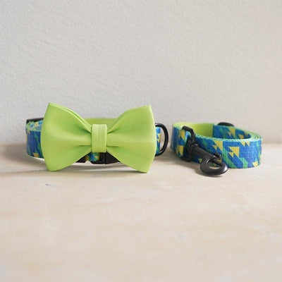 Blue Sea Personalized Dog Collar with Leas & Bow tie Set - iTalkPet