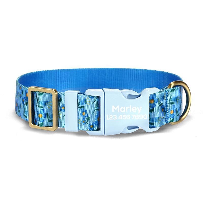 Blue Violet Personalized Dog Collar with Leas & Bow tie Set - iTalkPet