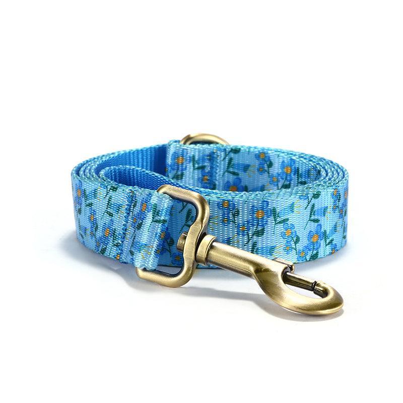 Blue Violet Personalized Dog Collar with Leas & Bow tie Set - iTalkPet