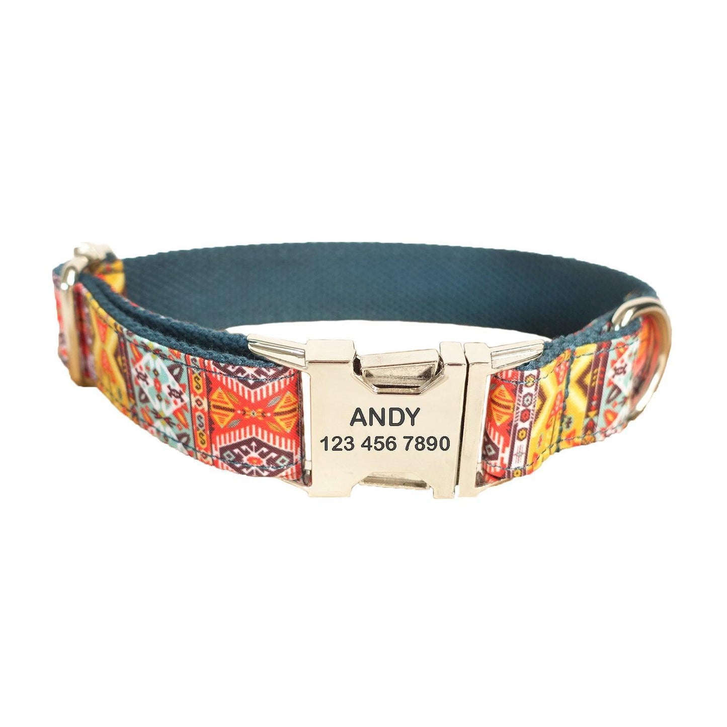 Bohemian Print Personalized Dog Collar Set - iTalkPet