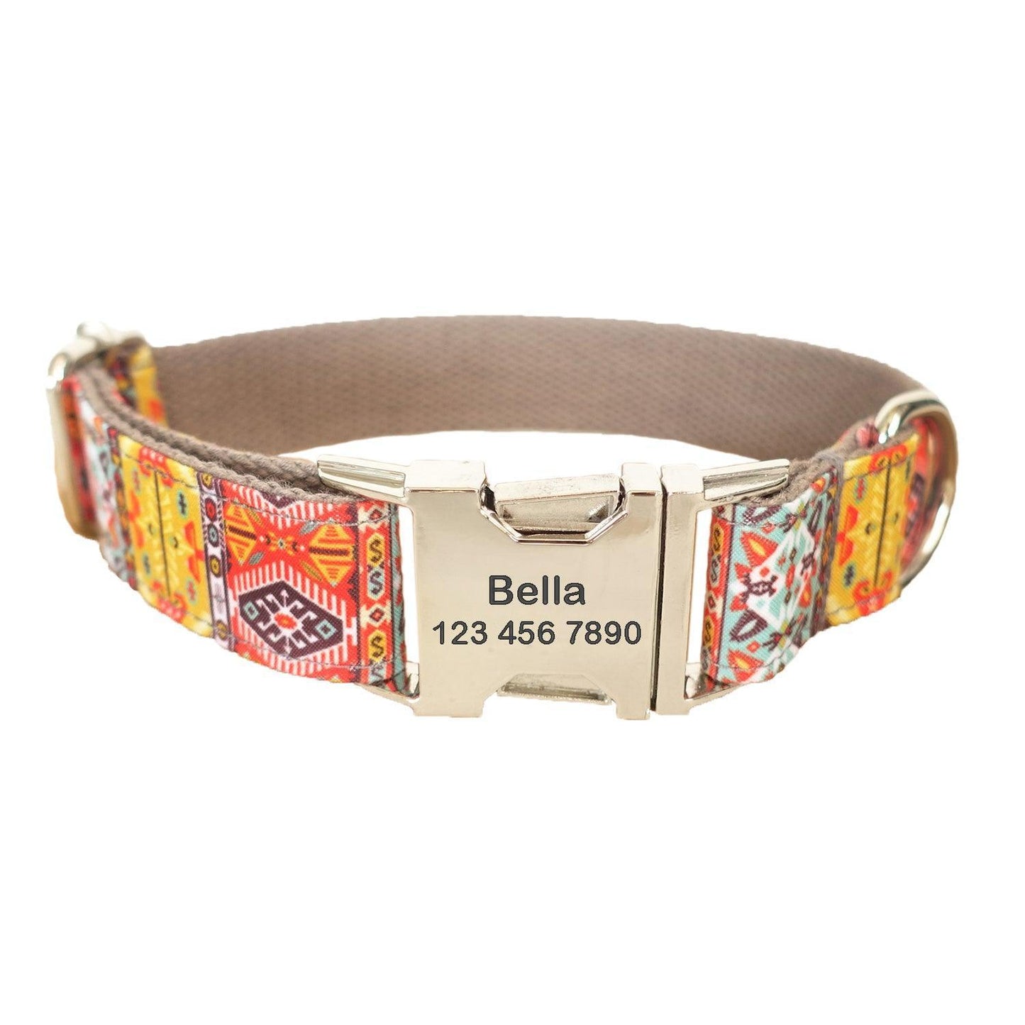 Bohemian Print Personalized Dog Collar Set - iTalkPet