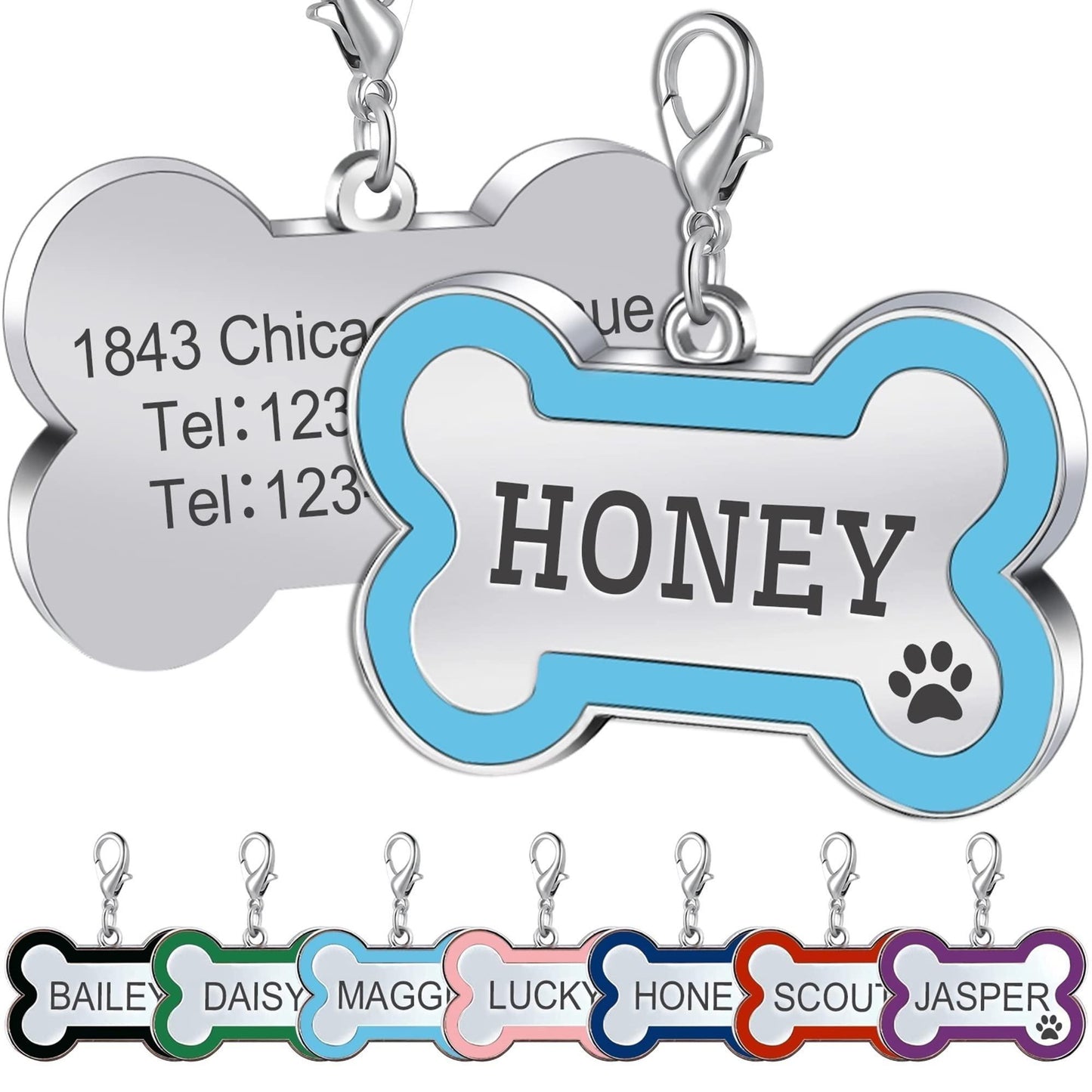 Both Sides Bone Shape Personalized Pet ID Tag - iTalkPet