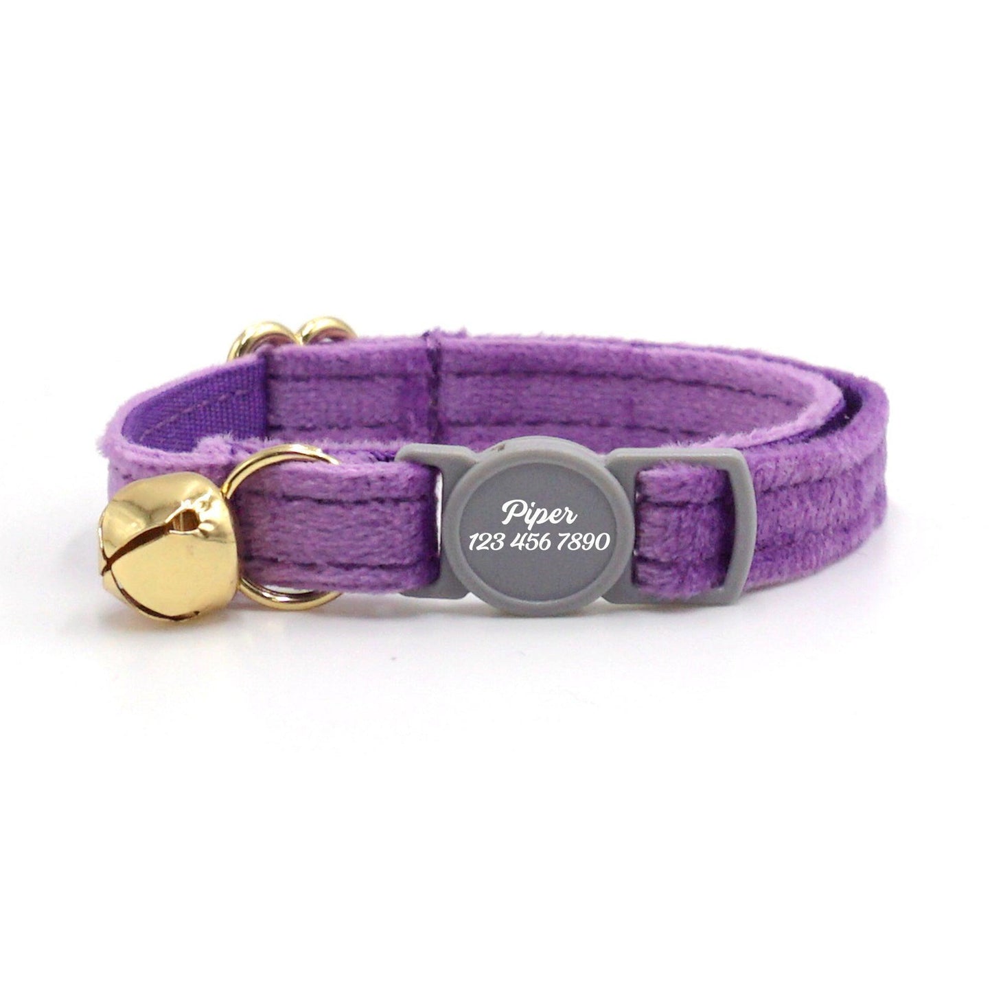 Breakaway Velvet Personalized Cat Collar with Bell - iTalkPet