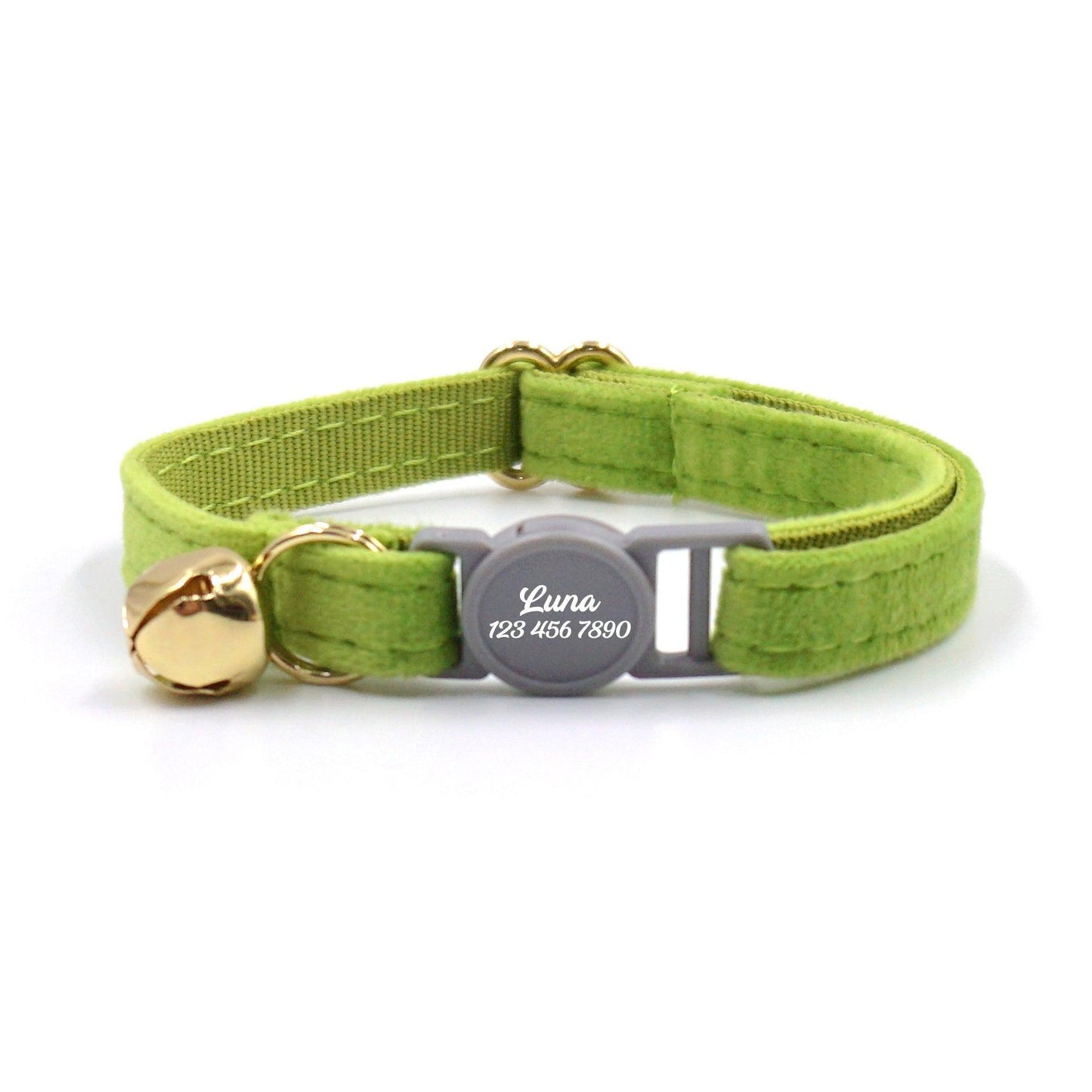 Breakaway Velvet Personalized Cat Collar with Bell - iTalkPet