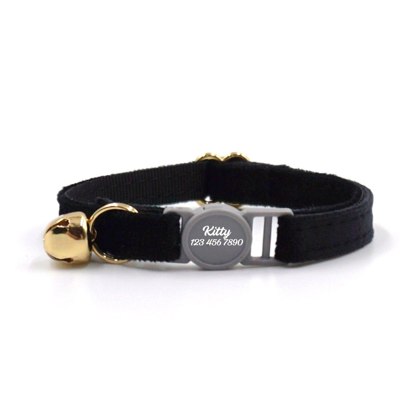 Breakaway Velvet Personalized Cat Collar with Bell - iTalkPet