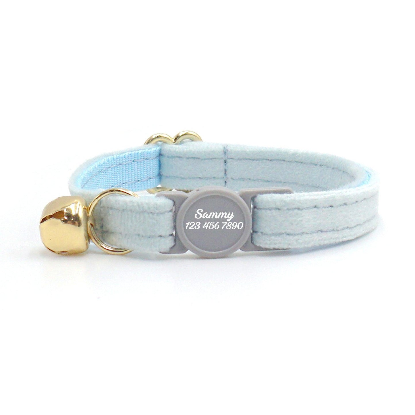 Breakaway Velvet Personalized Cat Collar with Bell - iTalkPet