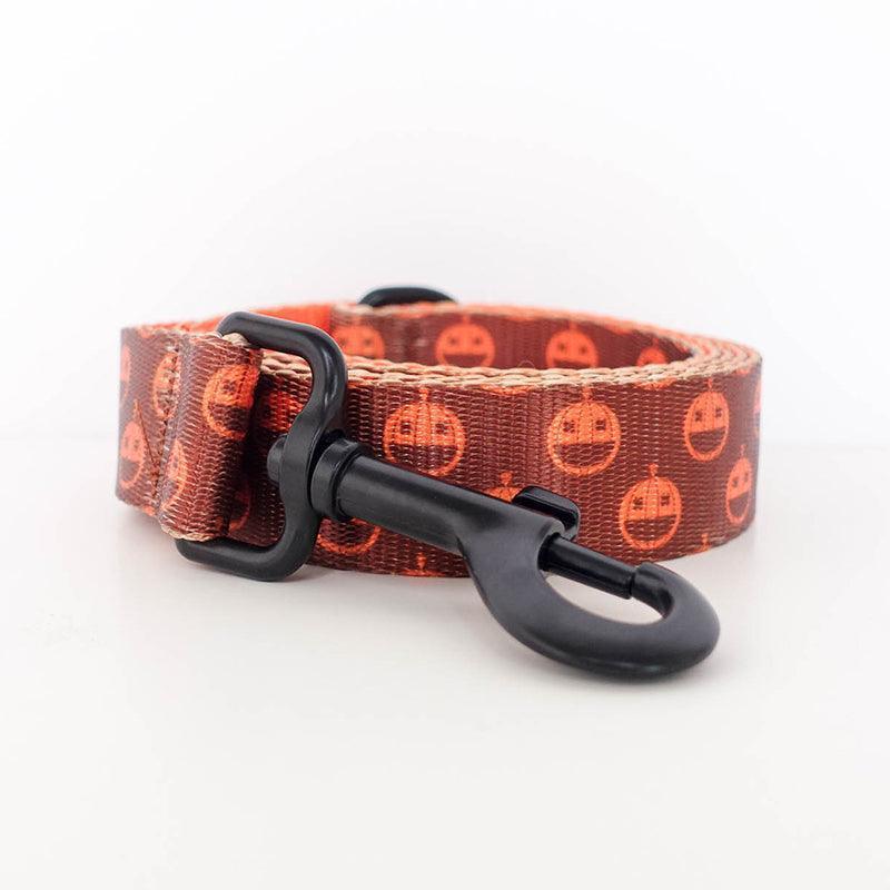 Brown Pumpkin Personalized Dog Collar with Leas & Bow tie Set - iTalkPet