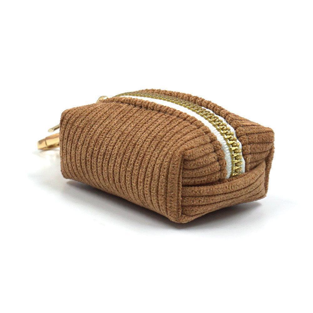 Brown Stripe Velvet Personalized Dog Collar Leash Harness Bowtie Set - iTalkPet