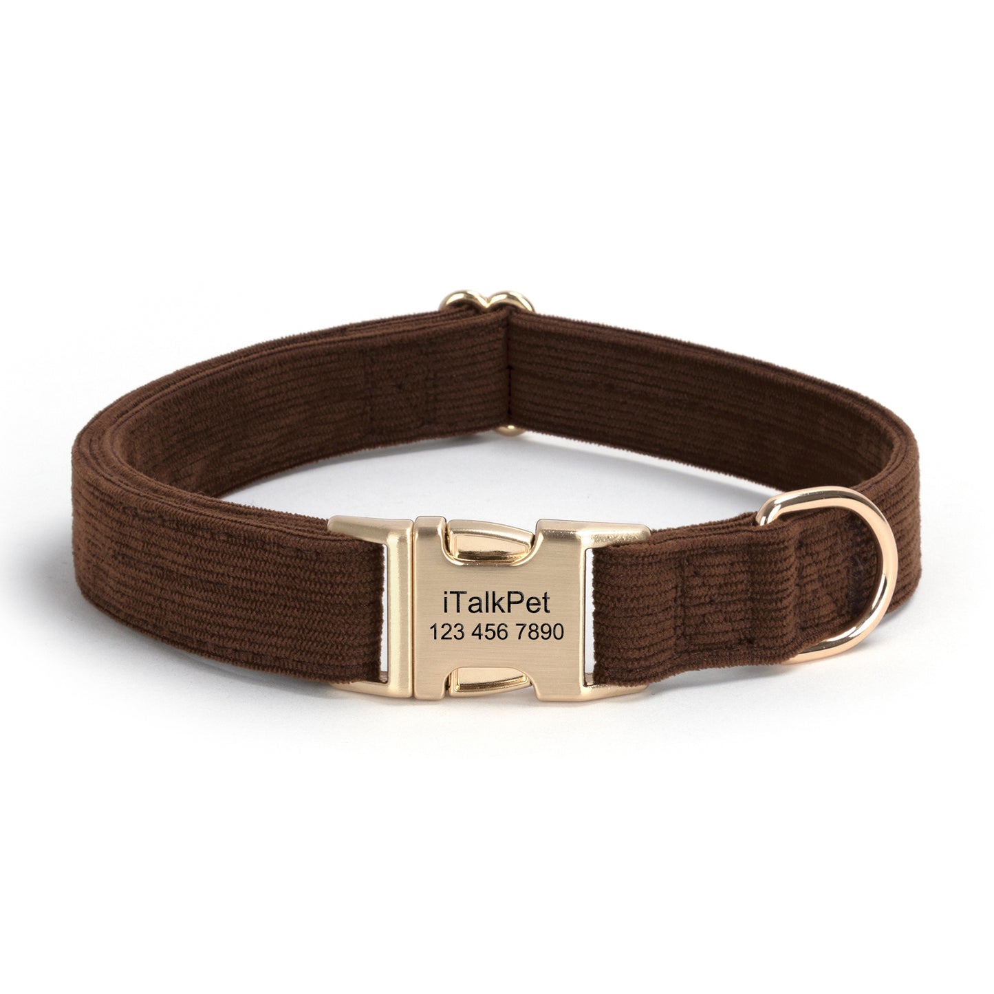 Metal Buckle Soft Flannel Pet Engraved Collar - Custom Dog Collar
