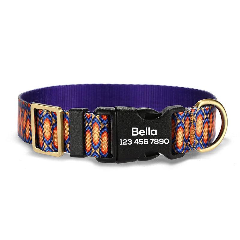 Candle Flame Personalized Dog Collar with Leas & Bow tie Set - iTalkPet