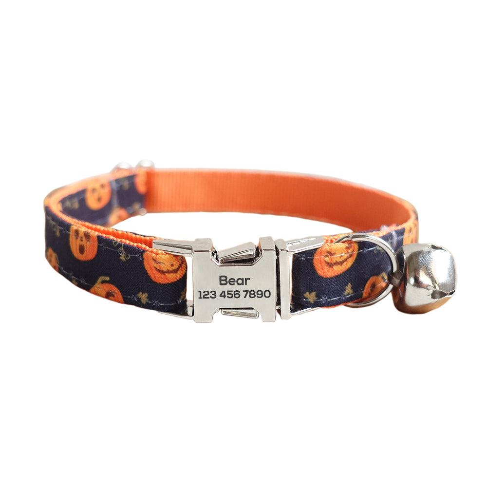 Christmas Halloween Adjustable Personalized Cat Collar With Removable Bell & Bowtie - iTalkPet