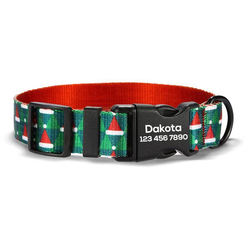 Christmas Hat Personalized Dog Collar with Leas & Bow tie Set - iTalkPet
