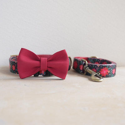 Christmas Personalized Dog Collar with Leas & Bow tie Set - iTalkPet