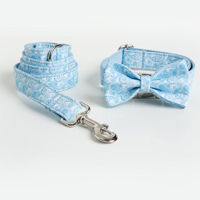 Color Print Personalized Dog Collar with Bow Tie & Leash Set - iTalkPet